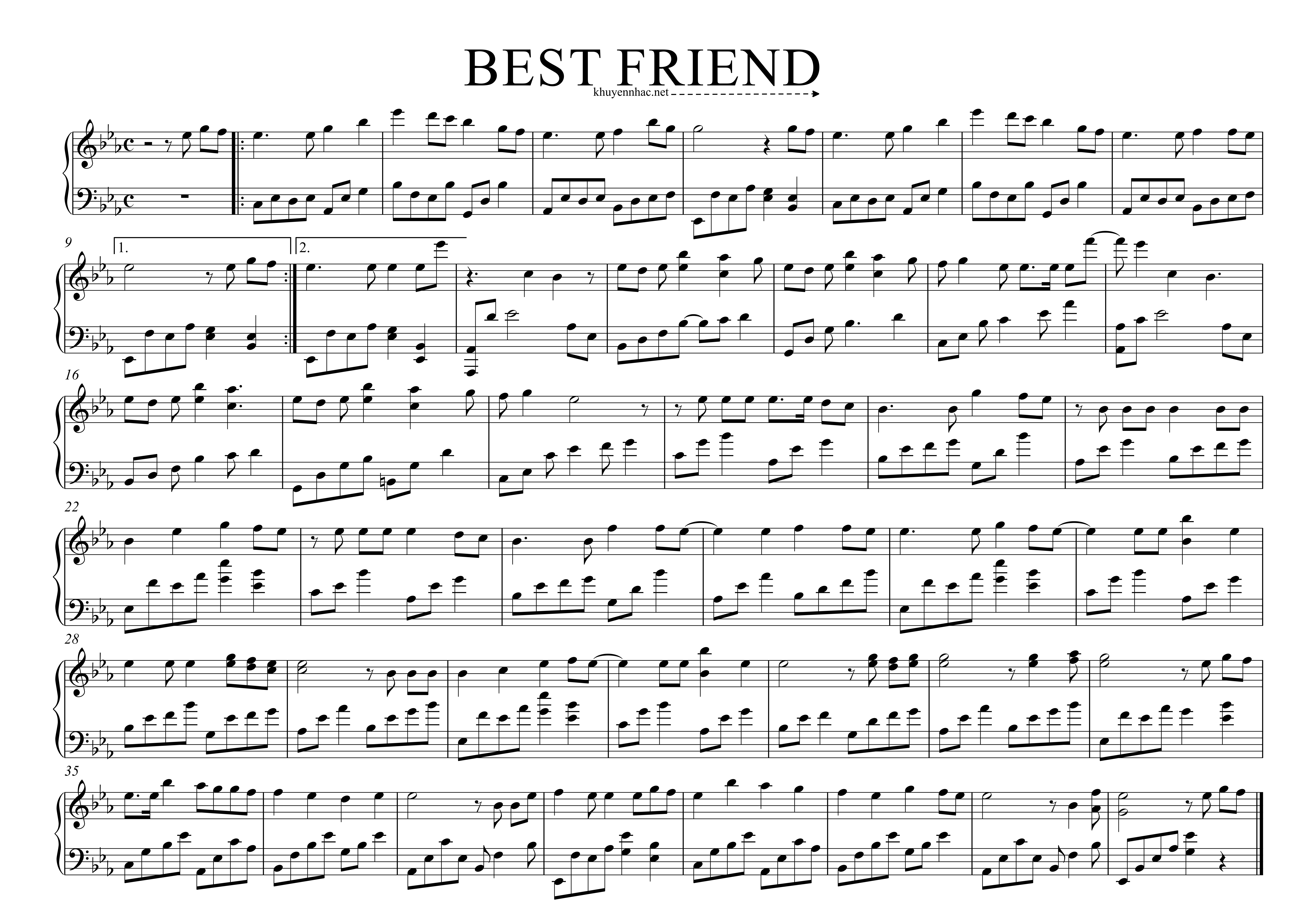 Sheet nhạc Best Friend - Đang cập nhật - trang 1