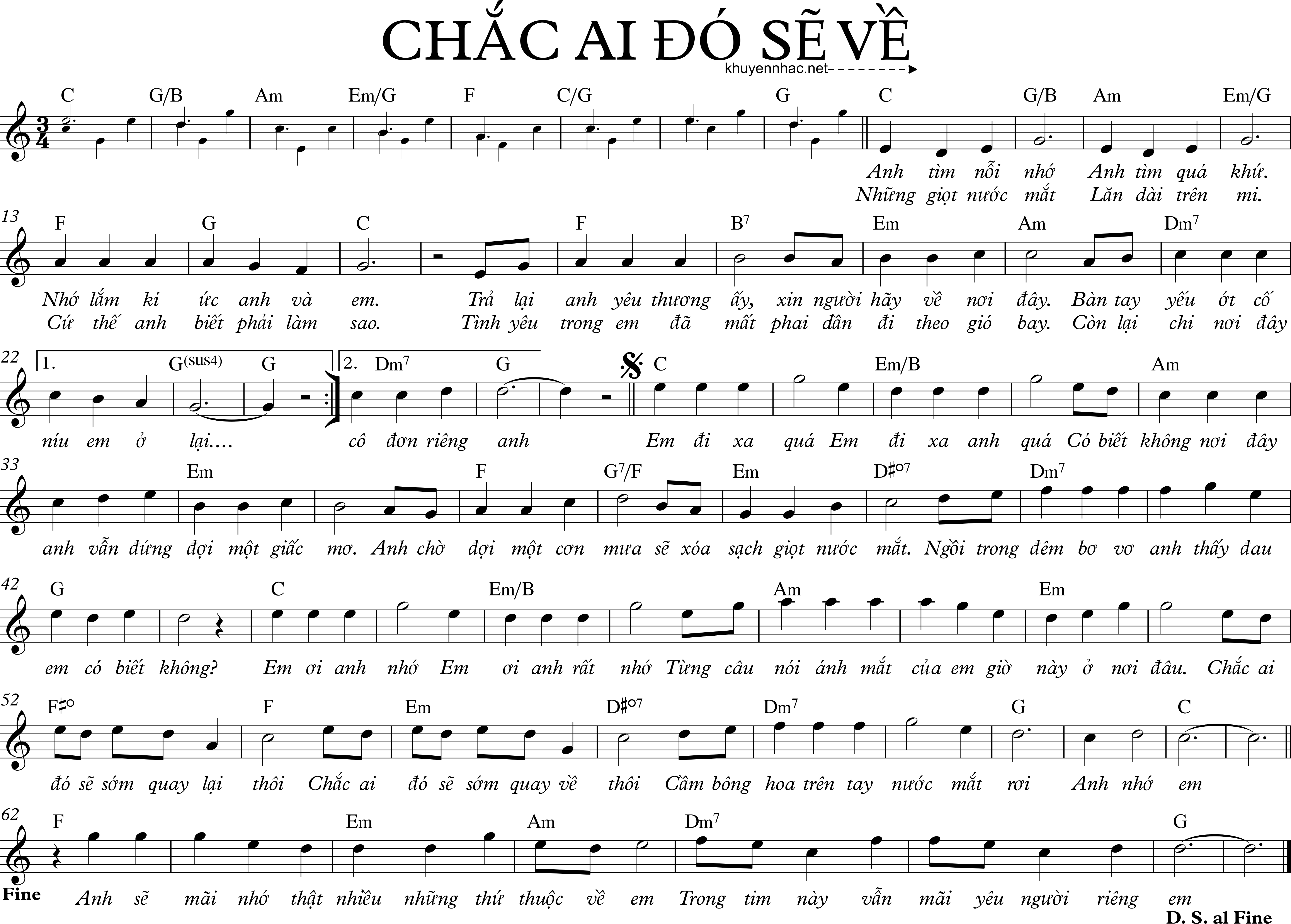 Sheet nhạc Chắc Ai Đó Sẽ Về - Sơn Tùng M-TP - trang 1