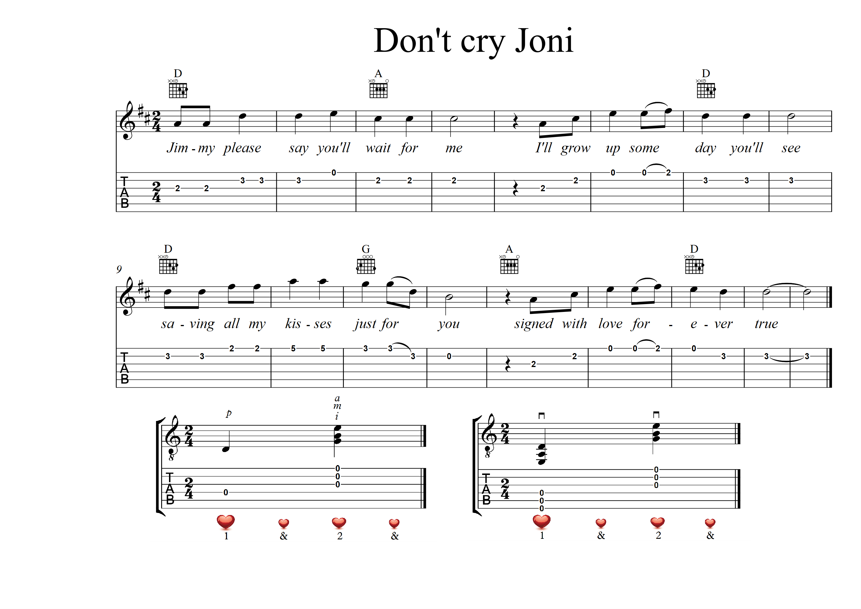 Sheet nhạc Dont cry jonny