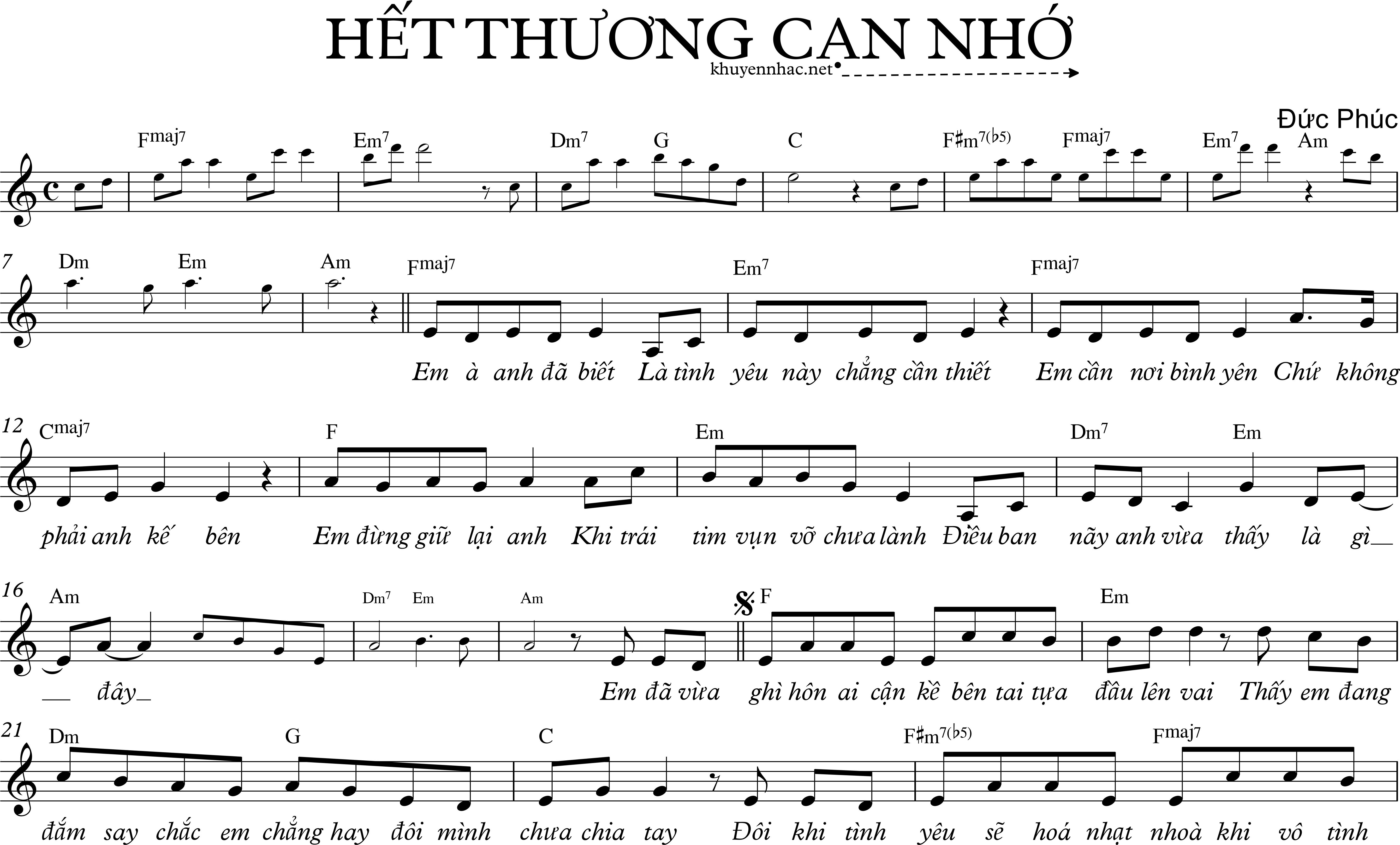 Sheet nhạc Hết Thương Cạn Nhớ - trang 3
