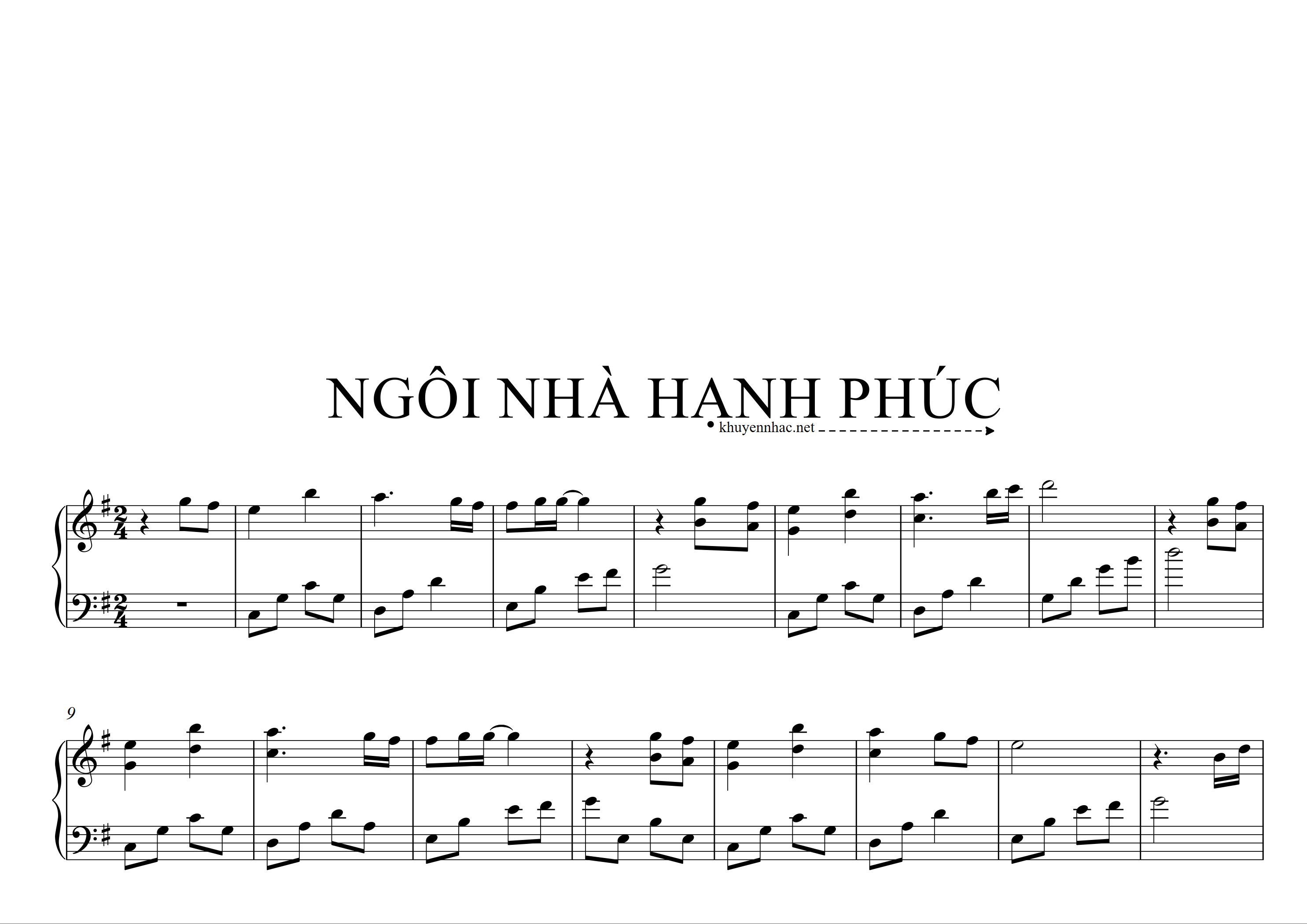 Sheet nhạc Ngôi nhà hạnh phúc - Đang cập nhật - trang 1